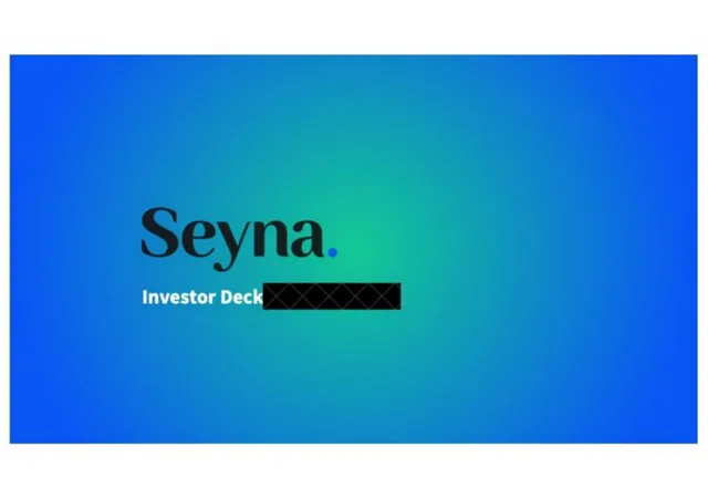 Seyna pitch deck cover