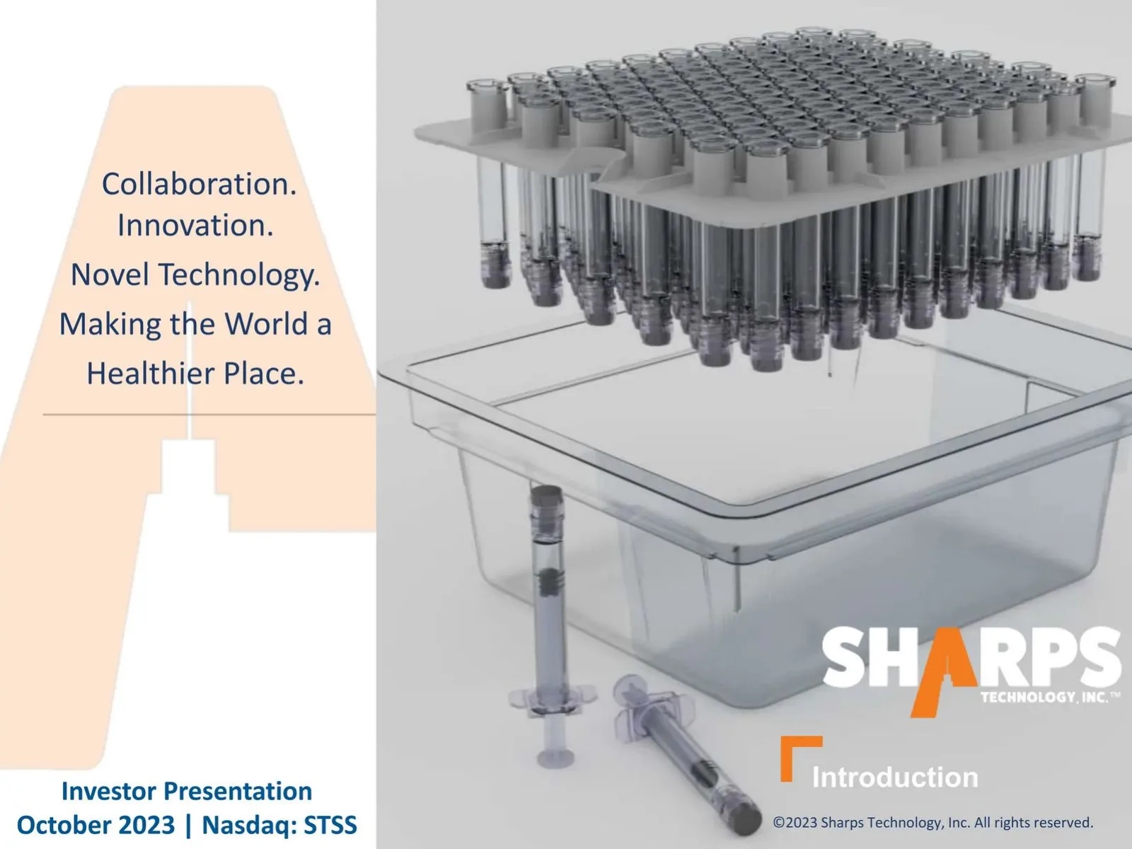 Sharps Technology, Inc. pitch deck slide