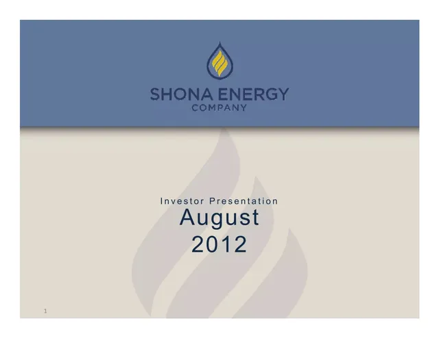 Shona Energy Company, Inc. pitch deck cover