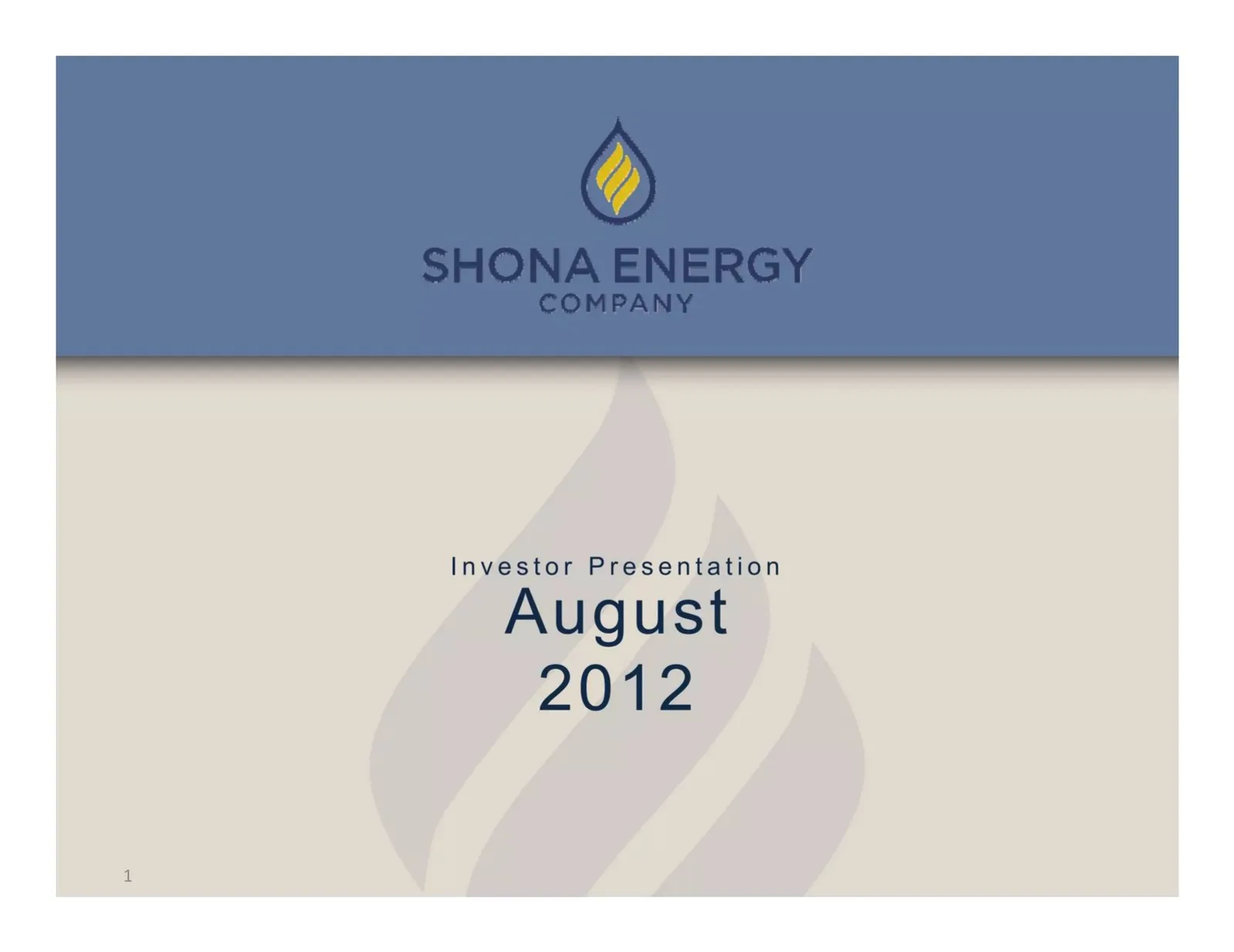 Shona Energy Company, Inc. pitch deck slide