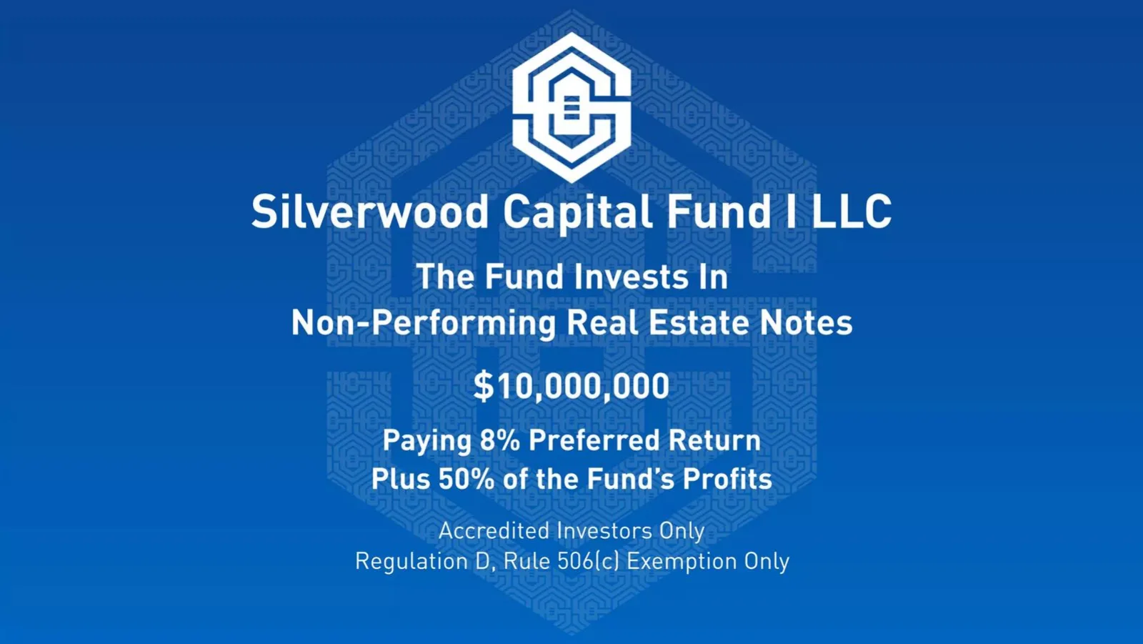 Silverwood Capital Fund I pitch deck slide