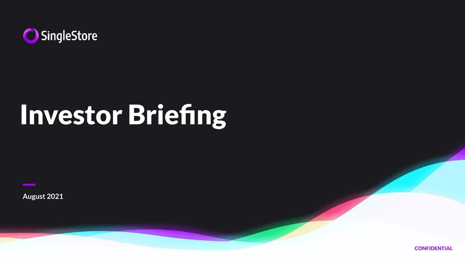 SingleStore pitch deck slide