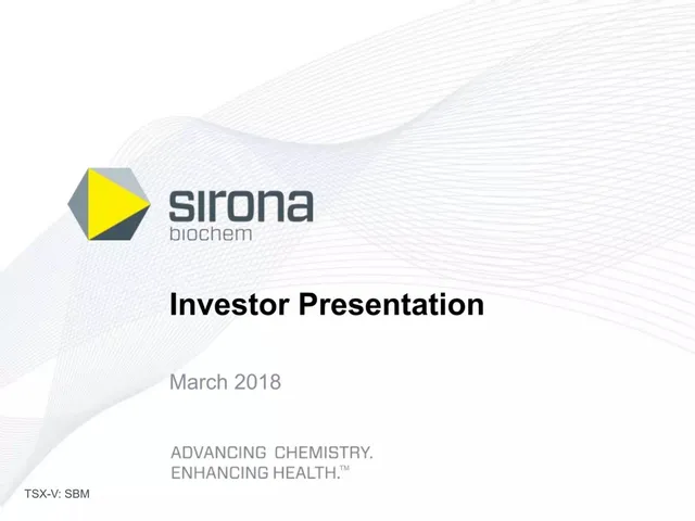 Sirona Biochem pitch deck cover