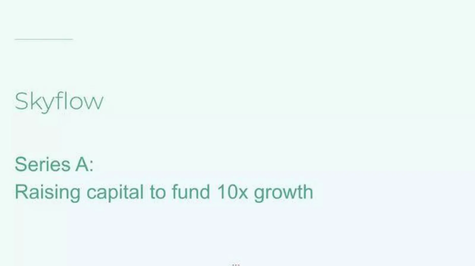 Skyflow pitch deck slide