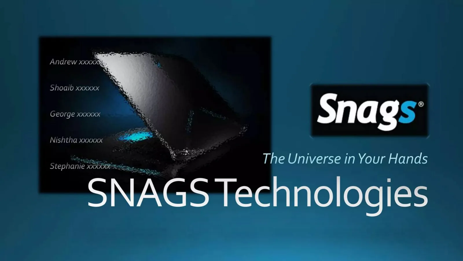 Snags Technology pitch deck slide