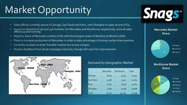 Market sizing / opportunity slide 3 from Snags Technology