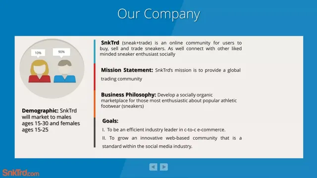 Company overview slide 3 from SnkTrd