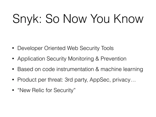 Product / solution slide 2 from Snyk