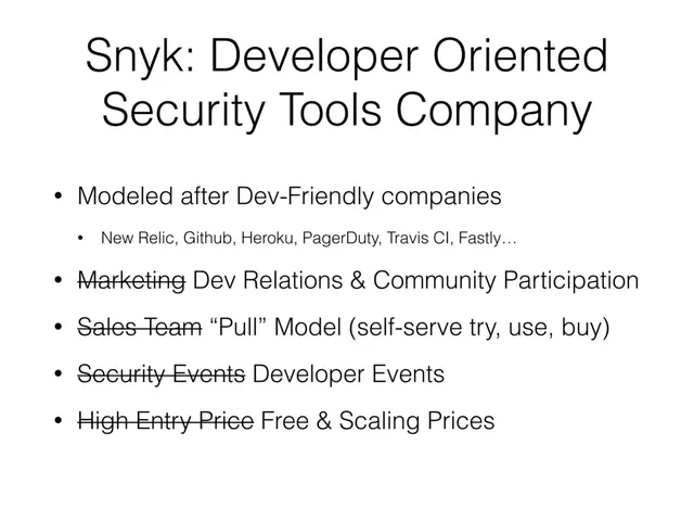 Go-to-market strategy slide 5 from Snyk