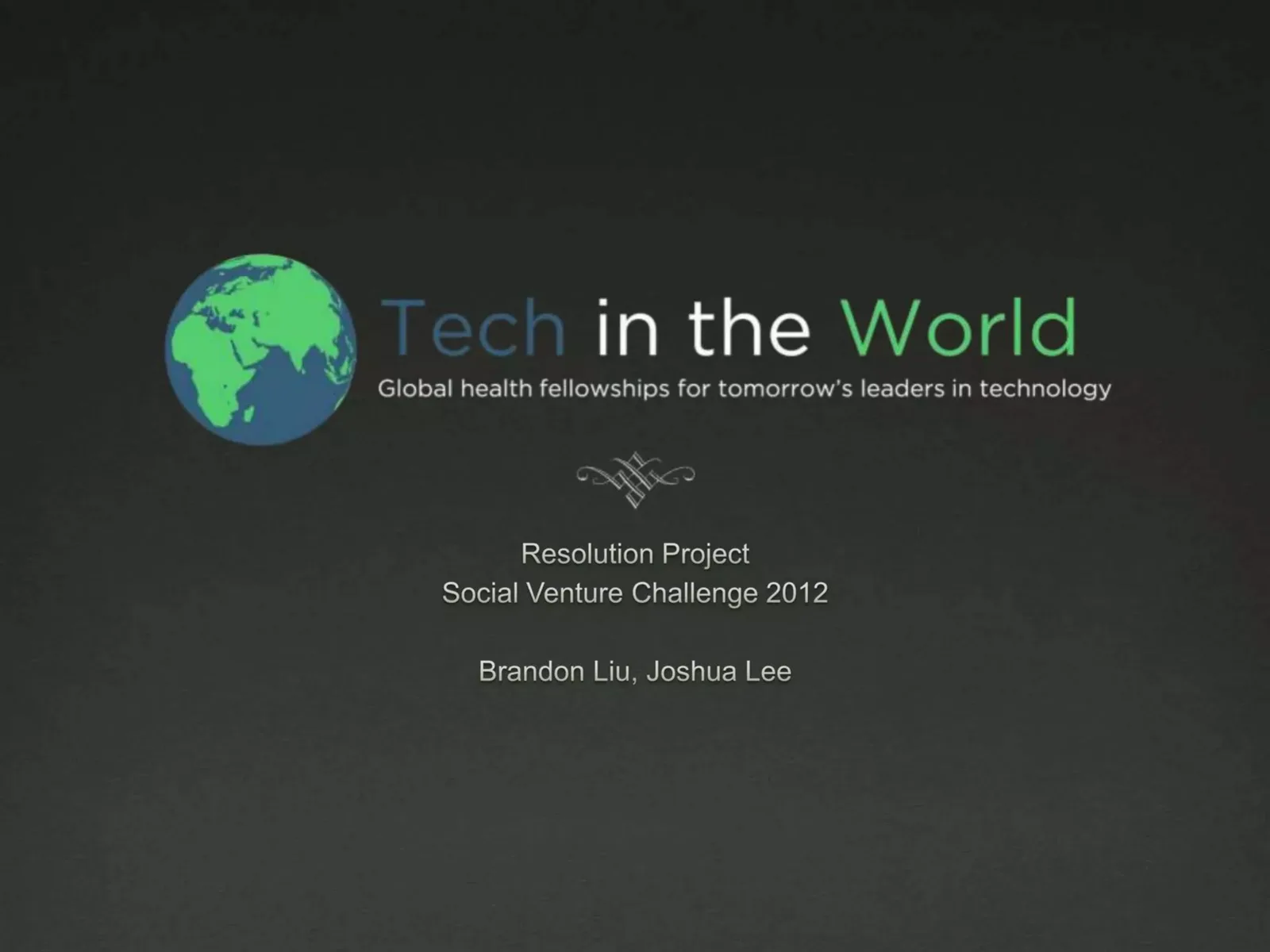 Tech in the World pitch deck slide