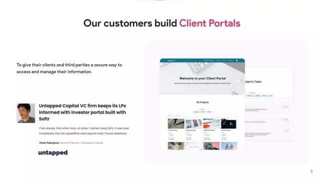 Product / solution slide 5 from Softr