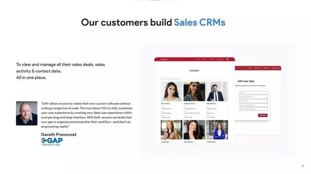 Product / solution slide 6 from Softr
