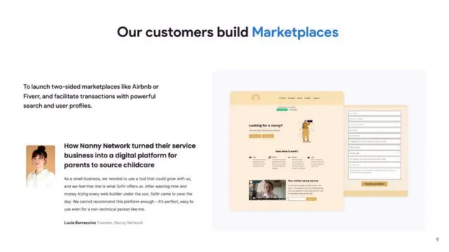 Product / solution slide 9 from Softr