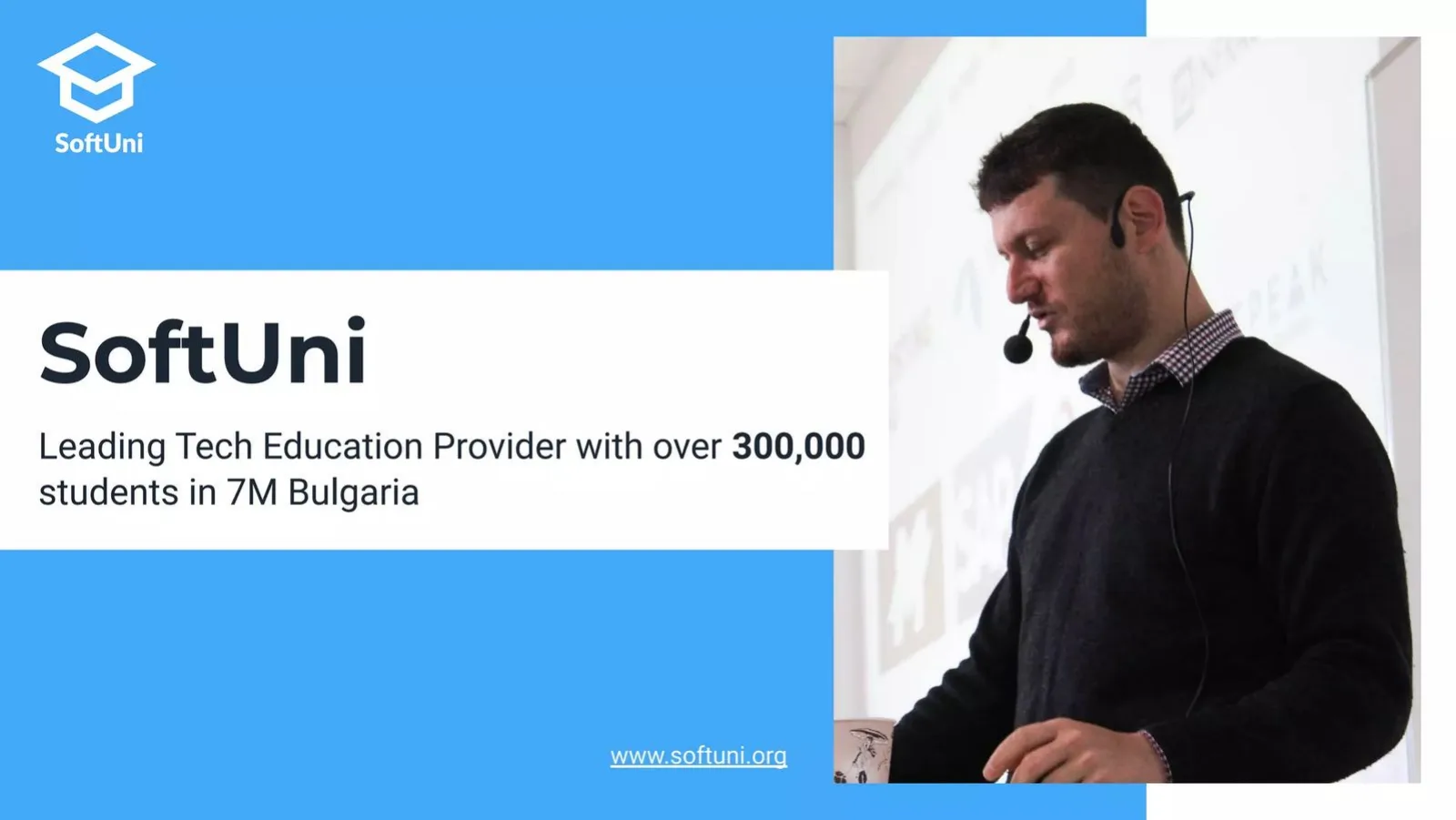 SoftUni pitch deck slide