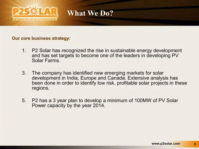 Roadmap slide 5 from P2 Solar