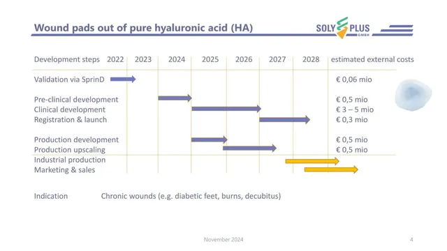 Roadmap slide 4 from SolyPlus GmbH / BioLuxus Labs, Inc.