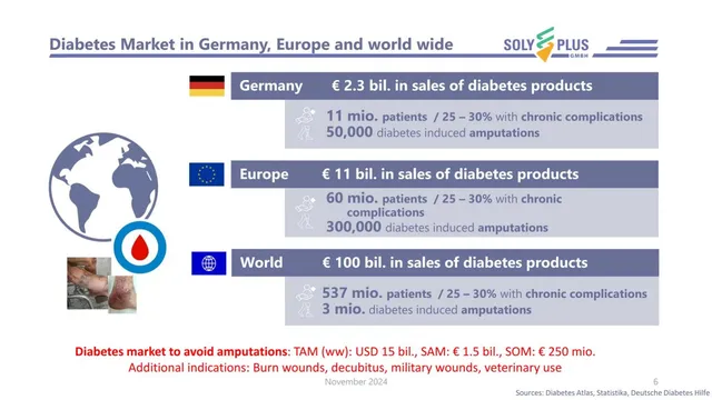 Market sizing / opportunity slide 6 from SolyPlus GmbH / BioLuxus Labs, Inc.
