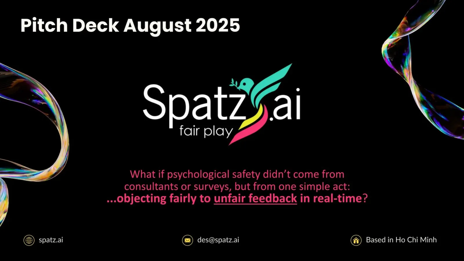 SpatzAI pitch deck slide