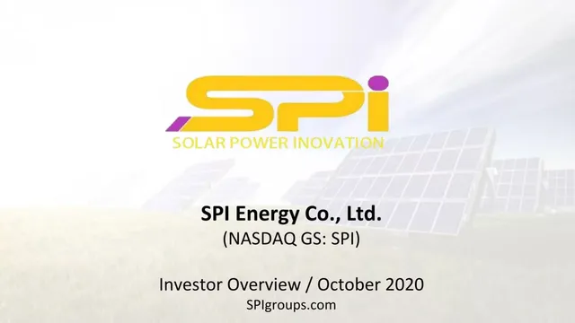 SPI Energy Co., Ltd. pitch deck cover
