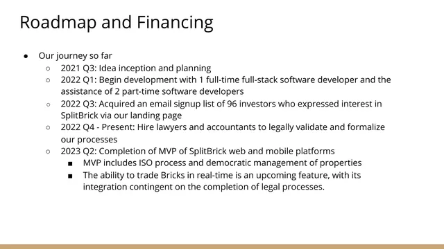 Roadmap slide 9 from SplitBrick