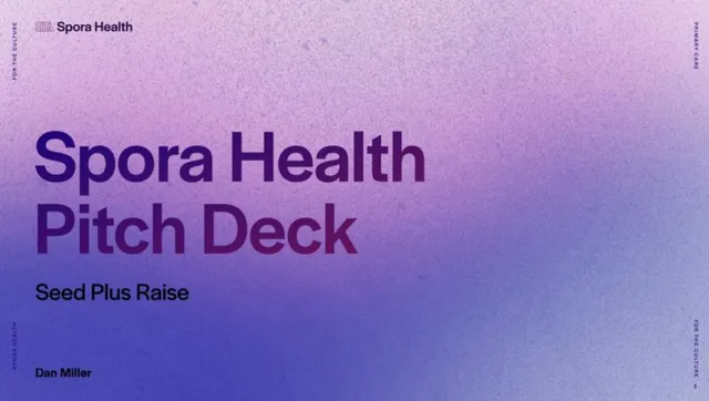 Spora Health pitch deck cover