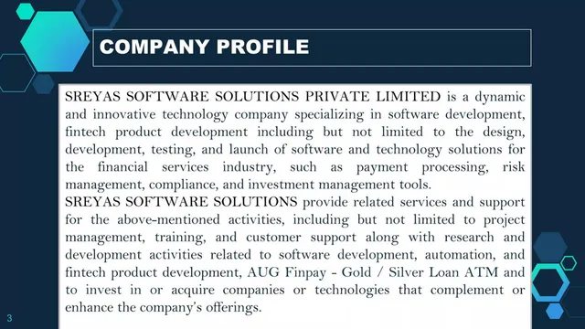 Company overview slide 3 from SREYAS SOFTWARE SOLUTIONS PRIVATE LIMITED
