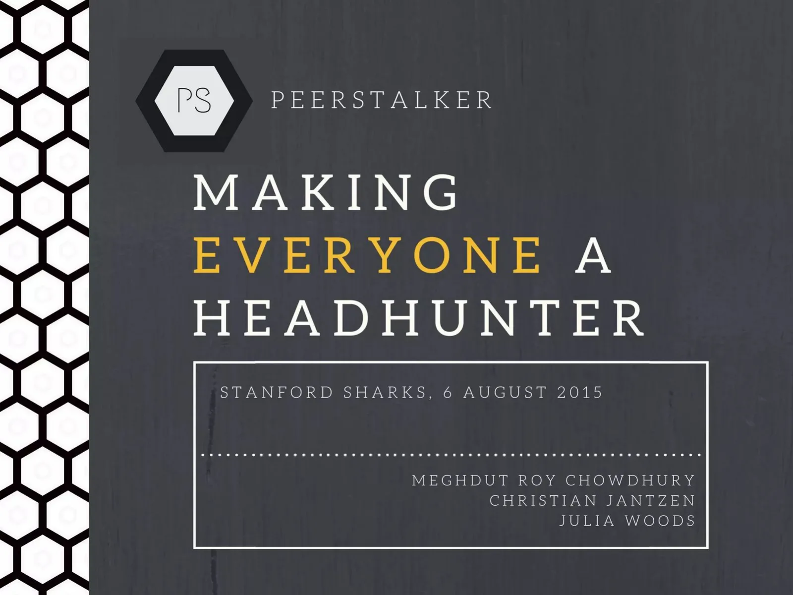 Peerstalker pitch deck slide