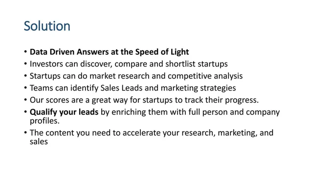 Product / solution slide 5 from StartupFlux