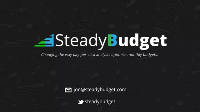SteadyBudget pitch deck cover
