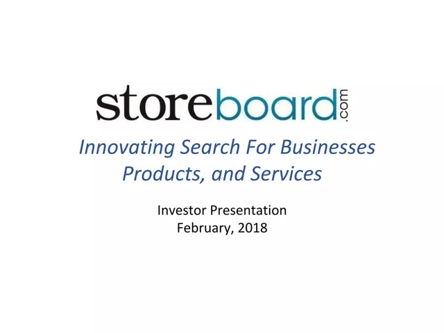 Storeboard pitch deck cover