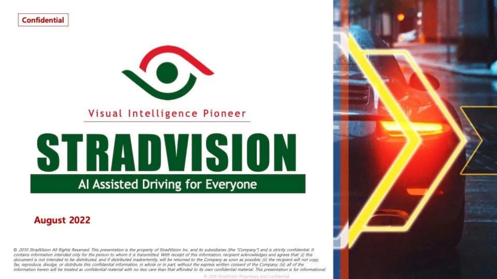 StradVision pitch deck slide