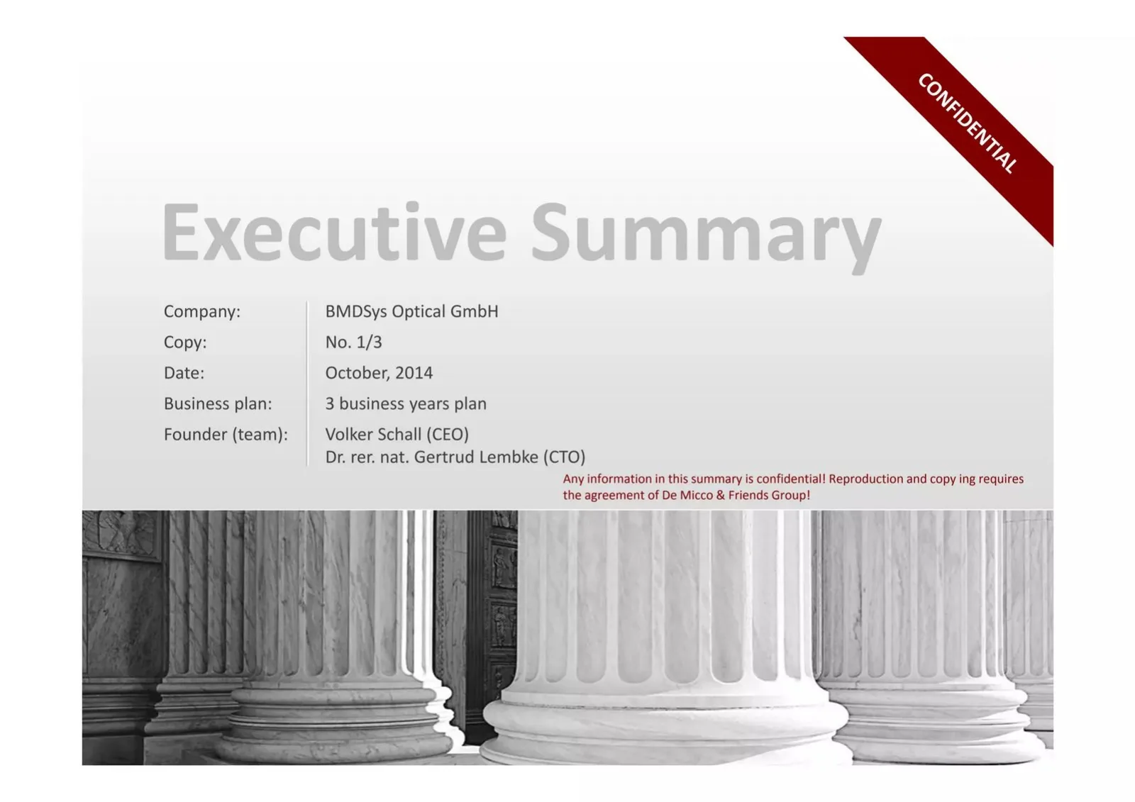 BMDSys Optical GmbH pitch deck slide