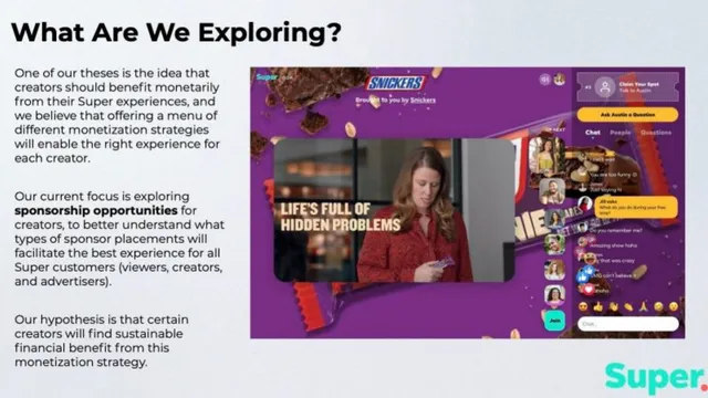 Business model / revenue streams slide 4 from Super by Meta