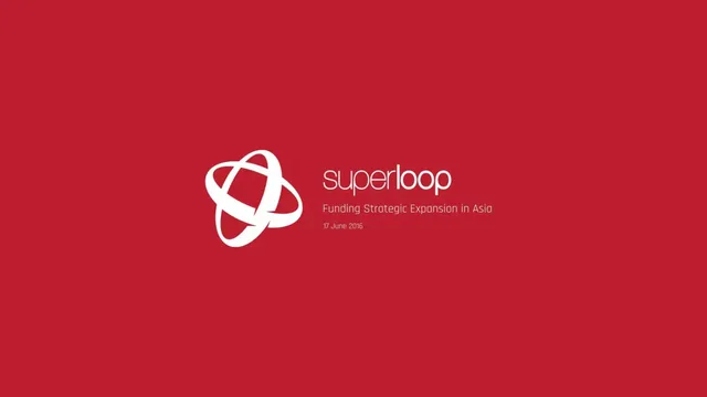 Superloop Limited pitch deck cover