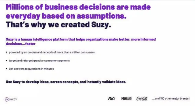 Suzy pitch deck cover
