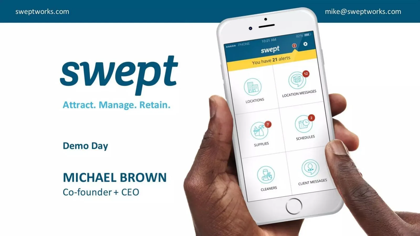 Swept pitch deck slide