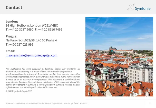 Disclaimer slide 2 from Symfone P2P Ltd