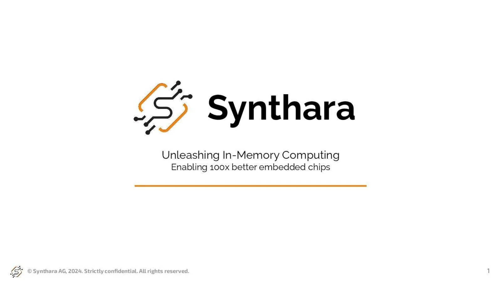 Synthara pitch deck slide