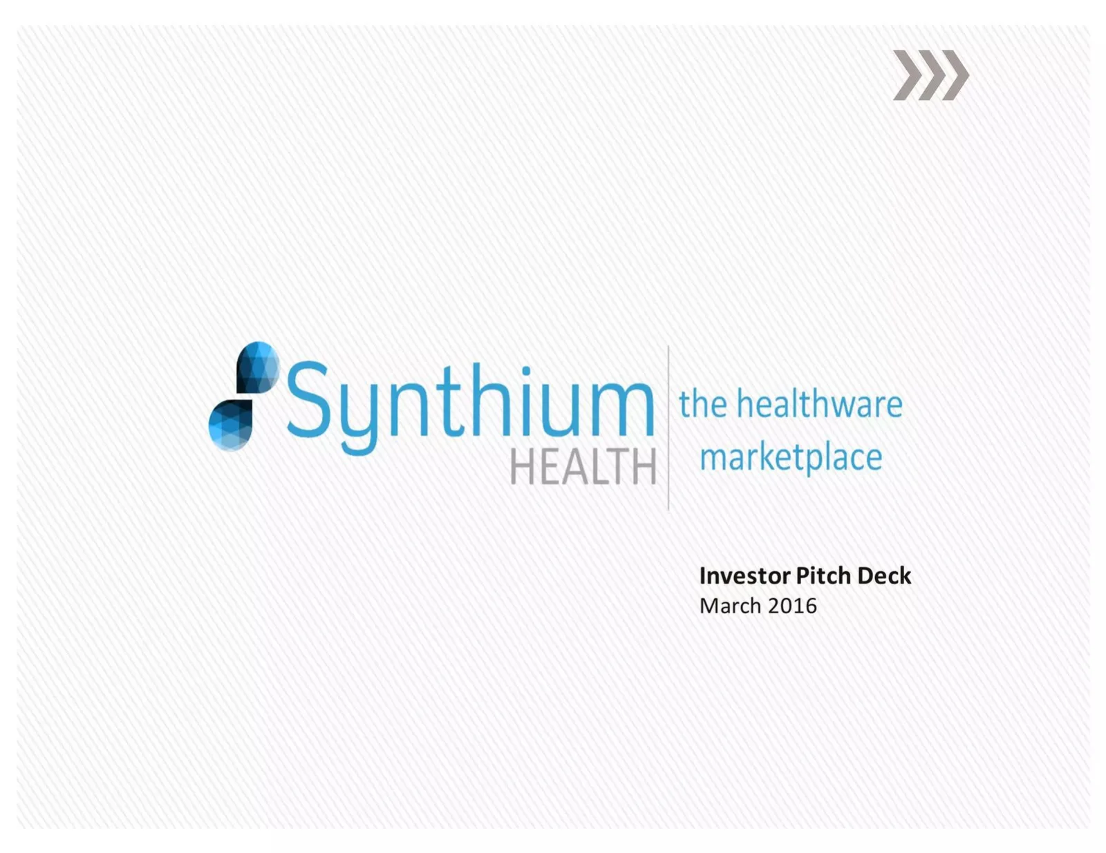 Synthium Health pitch deck slide