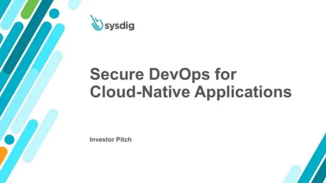 Sysdig pitch deck cover