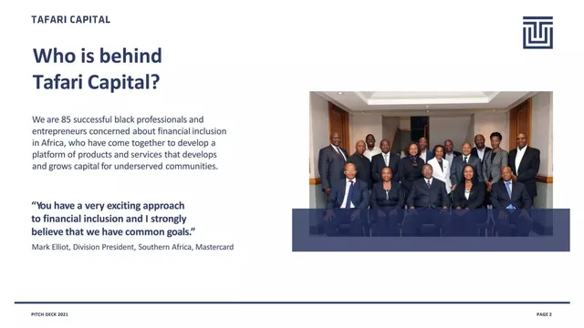 Team slide 2 from Tafari Capital