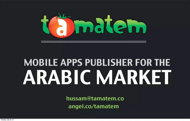 Tamatem pitch deck cover