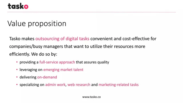 Product / solution slide 4 from Tasko