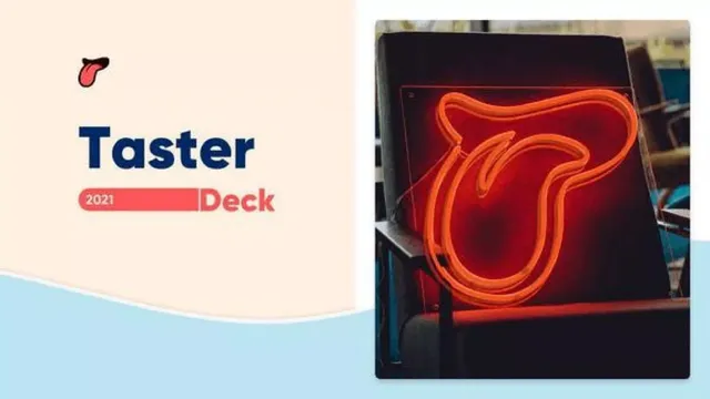 Taster pitch deck cover