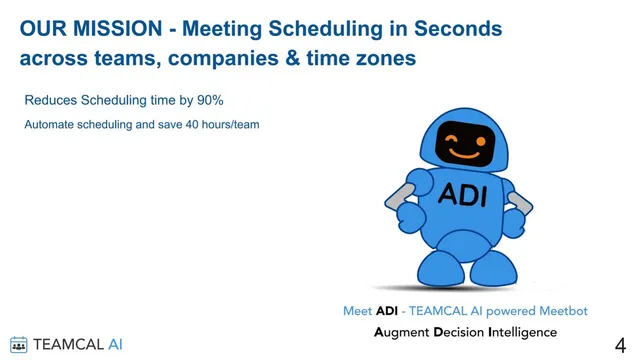 Product / solution slide 4 from TEAMCAL AI