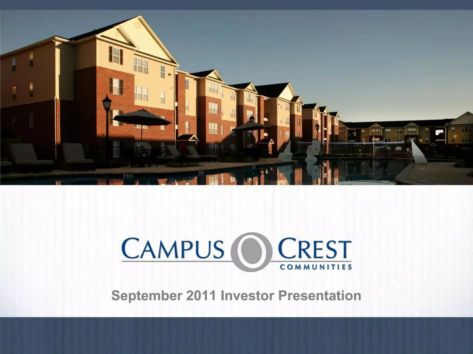 Campus Crest Communities pitch deck slide
