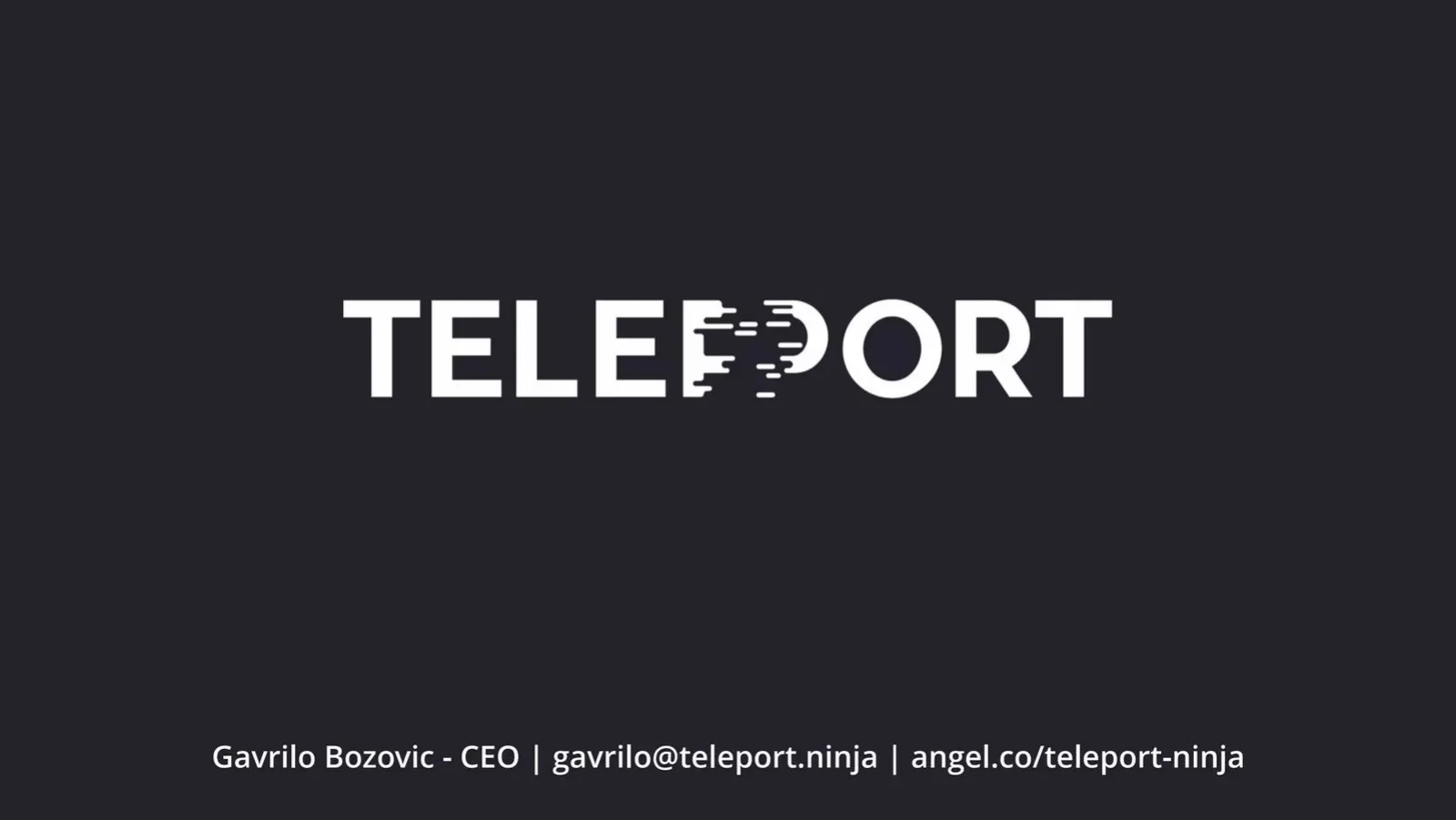 Teleport pitch deck slide