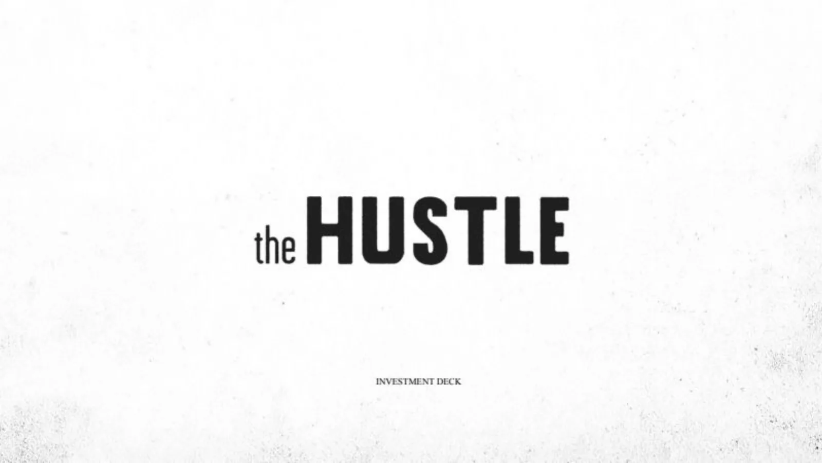 The Hustle pitch deck slide