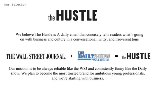 Product / solution slide 4 from The Hustle