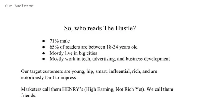 Market analysis / overview slide 5 from The Hustle